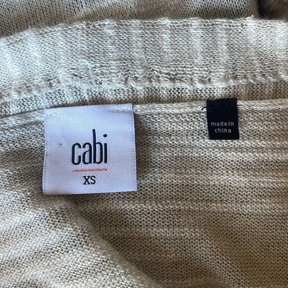 CaBi duster Cardigan Mesh whiteCream Gray color block Size XS Good Condition - Picture 6 of 7